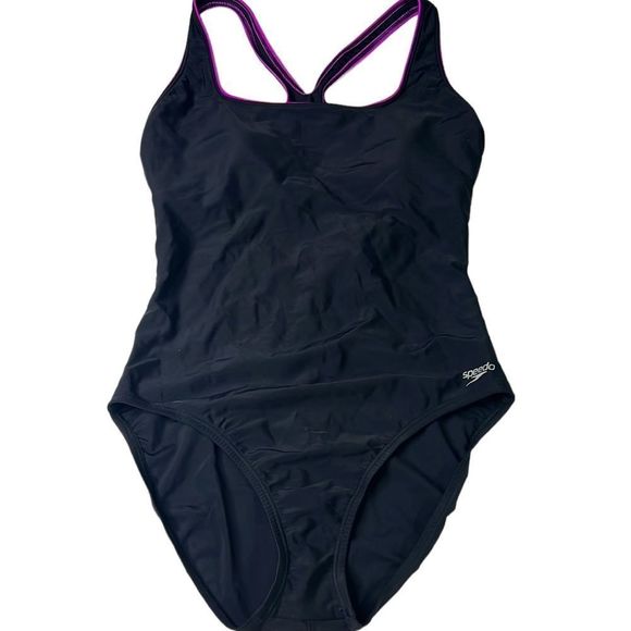 Speedo Swim Speedo Size4 One Piece Swimsuit In Black And Purple